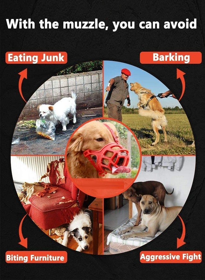 D&C PAWS كمامة D&C PAWS للكلاب مع غطاء للفم، قفص سلة مع حزام رقبة قطني قابل للتعديل، مناسبة لجميع أنواع الكلاب والجراء - أحمر (صغير جدًا) - Image 4